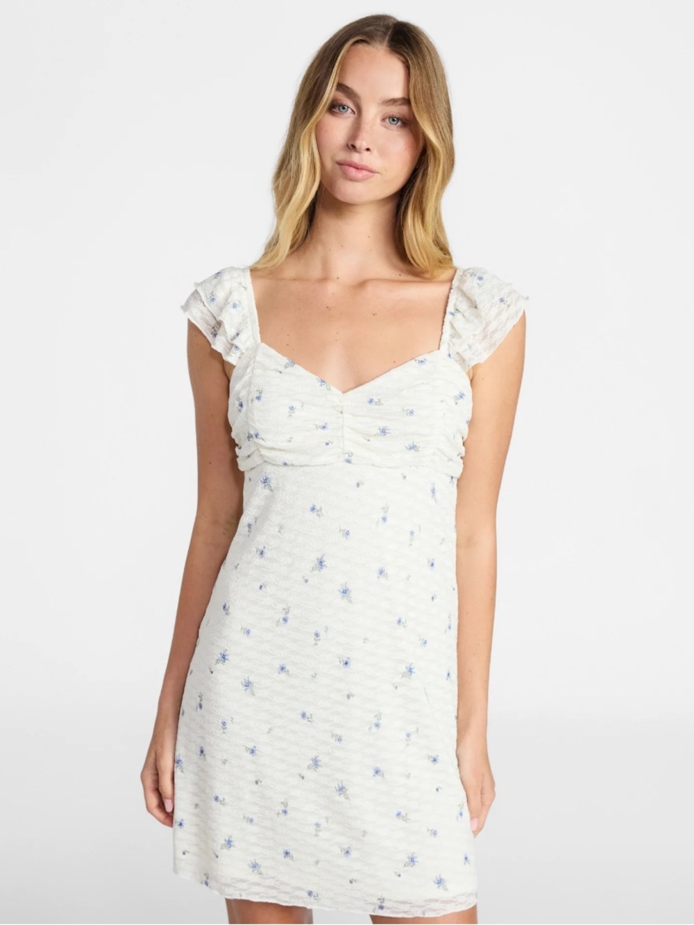 No Boundaries Double Ruffle Ruched Mini Dress - Picture 4 of 4